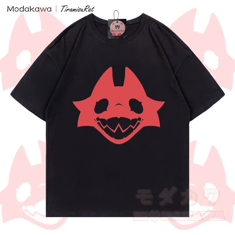 MODAKAWA X TiramisuRat Rattengesicht-Grafik T-Shirt aus 100 % Baumwolle - Schwarz - 5XL - image 2