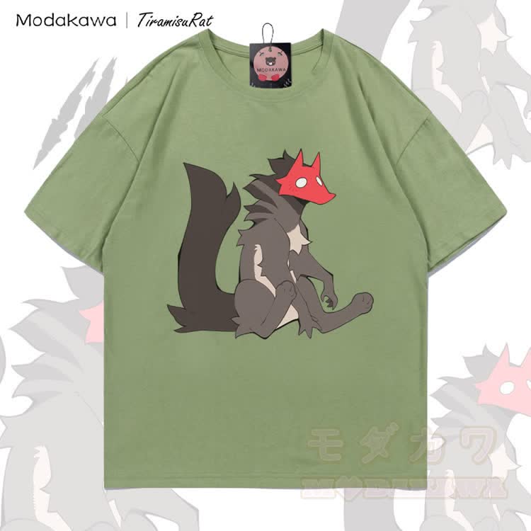 MODAKAWA X TiramisuRat Masked Rat Graphic 100% Cotton T-Shirt - Hellgrün - 5XL - image 1