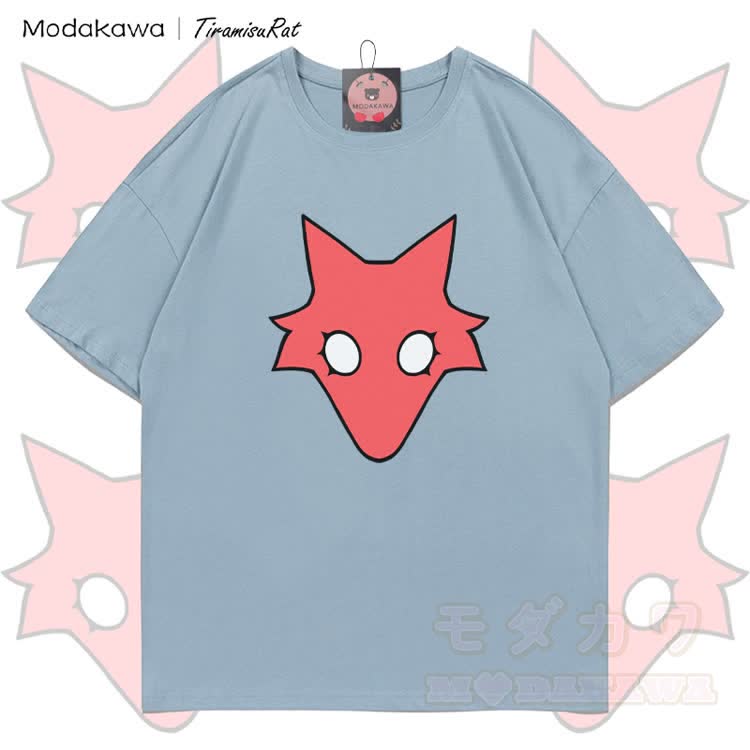MODAKAWA X TiramisuRat Rat Graphic 100% Baumwoll-T-Shirt - Hellgraublau - 5XL - image 1