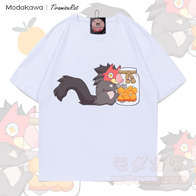 MODAKAWA X TiramisuRat Rat Snack Grafik 100% Baumwoll-T-Shirt - Weiß - 5XL - image 2