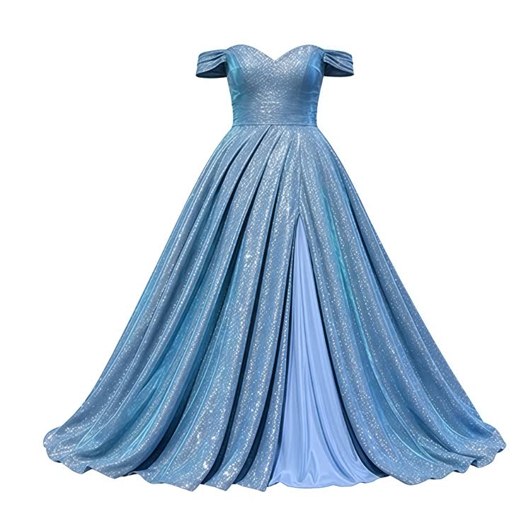 Paillettenbesetztes, trägerloses Abendkleid mit Schlitz - Blue - XL - image 2