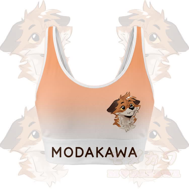 MODAKAWA X atka Fox Sport-BH-Top mit Farbverlauf und passender Leggings - Orange Top - 5XL - image 2