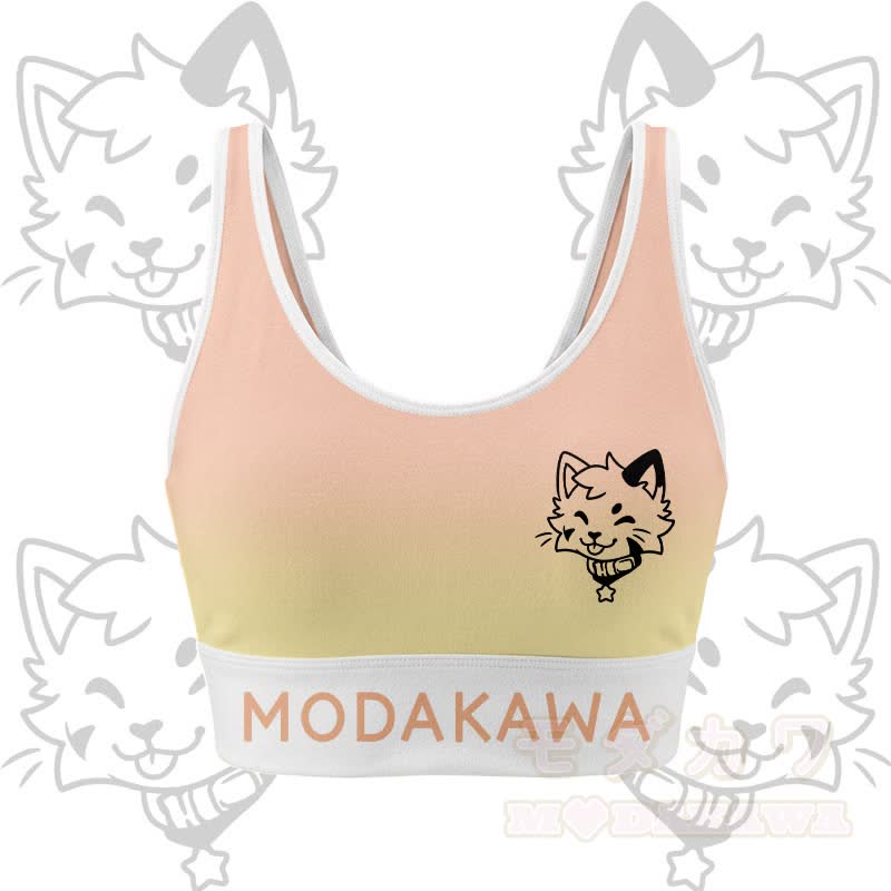 MODAKAWA X popipeko Kitty Graphic Crop Tank Sport Top Skirt Matching Outfit - Gelbes Oberteil - 2XL - image 2