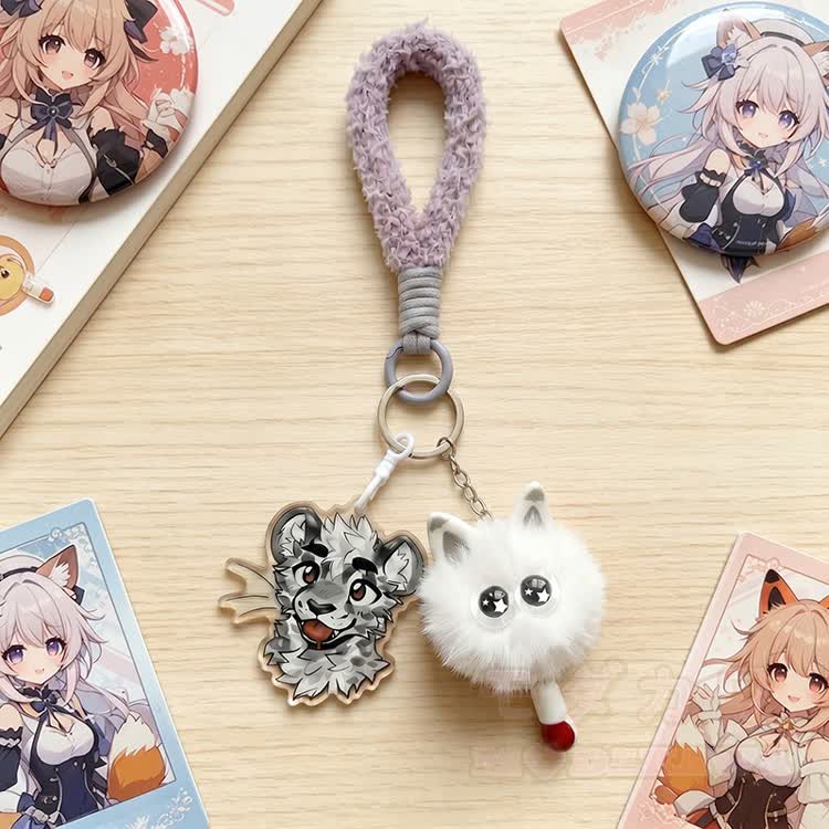 MODAKAWA X atka Tiger Flauschige Katze Schlüsselanhänger Geburtstagsgeschenk - image 2