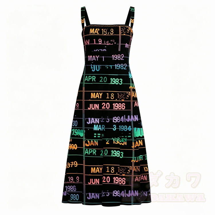 Schwarzes Modakawa-Unterkleid mit Grafikprint - Schwarz - 3XL - image 1