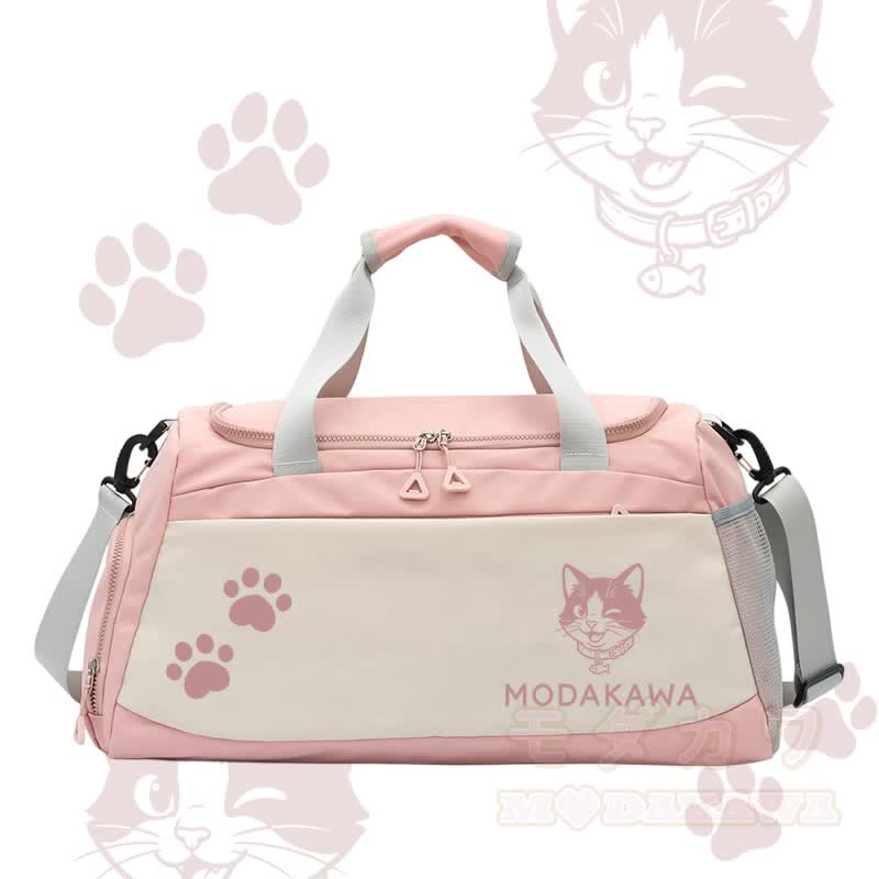 Modakawa Sporttasche mit großem Fassungsvermögen und Katzenmotiv - Rosa - 55 x 28 x 26 cm - image 2