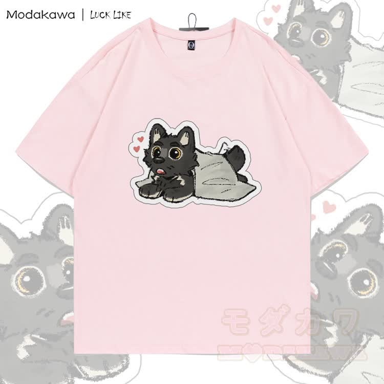 MODAKAWA X LUCK LIKE Niedliches Porto Grafik-T-Shirt aus 100 % Baumwolle - Hellrosa - 5XL - image 1