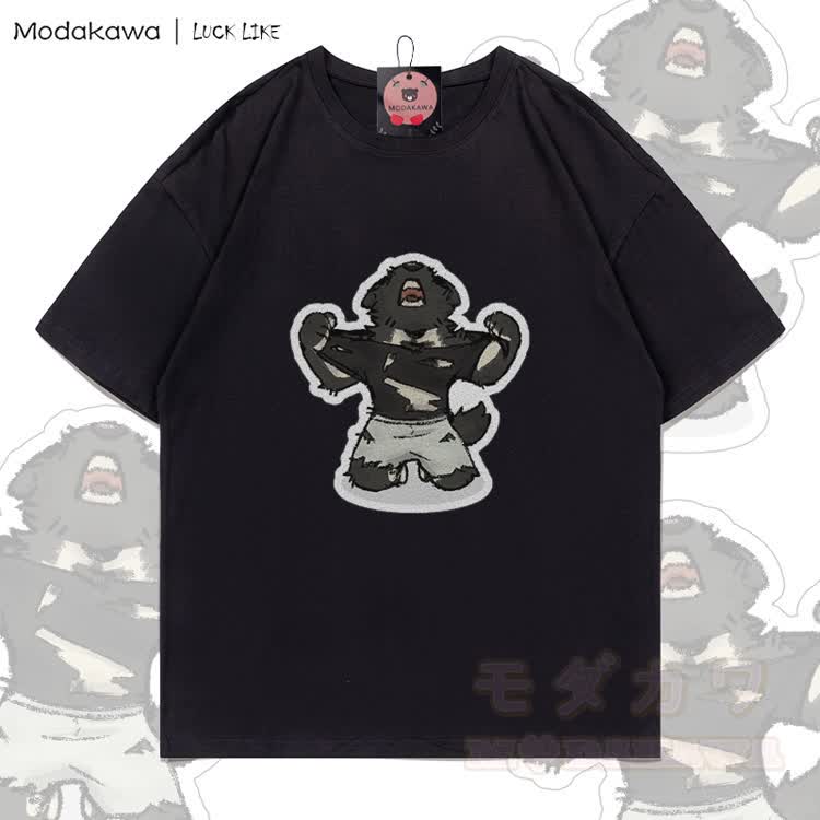 MODAKAWA X LUCK LIKE Tearing Clothes Porto Graphic 100% Baumwoll-T-Shirt - Schwarz - 5XL - image 2