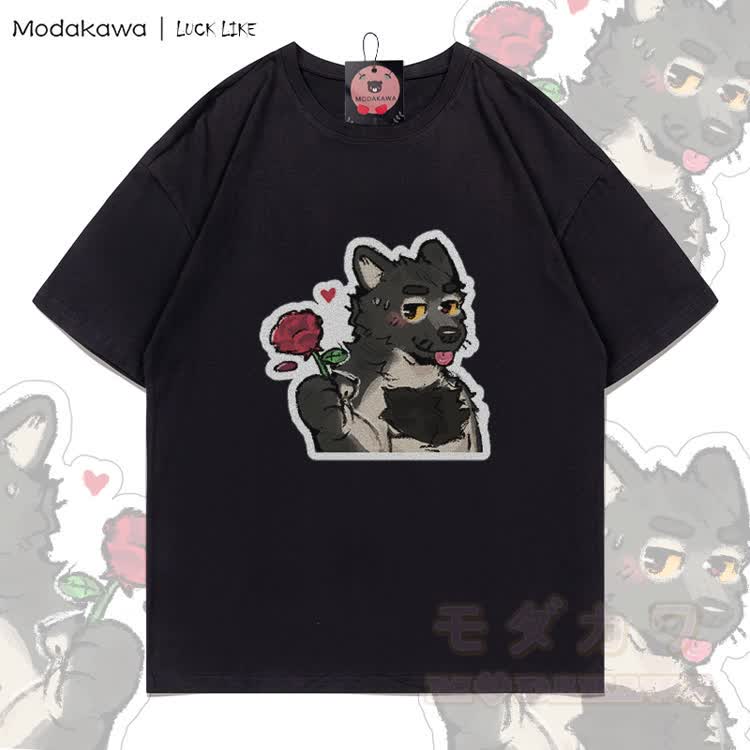 MODAKAWA X LUCK LIKE Rose Porto Grafik-T-Shirt aus 100 % Baumwolle - Schwarz - 5XL - image 2