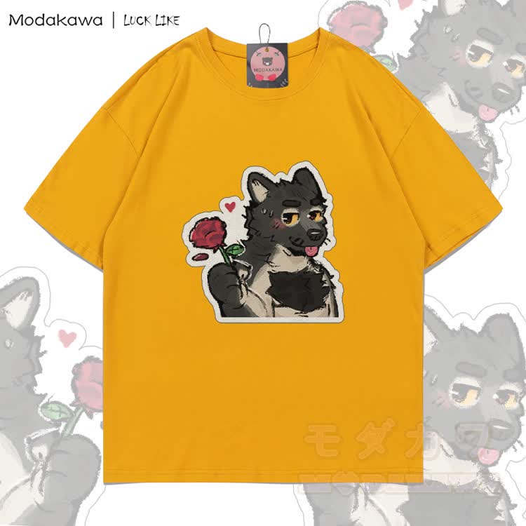 MODAKAWA X LUCK LIKE Rose Porto Grafik-T-Shirt aus 100 % Baumwolle - Gelb - 5XL - image 1
