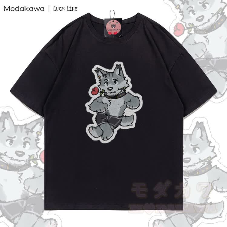 MODAKAWA X LUCK LIKE Remy Rose Grafik-T-Shirt aus 100 % Baumwolle - Schwarz - 5XL - image 2