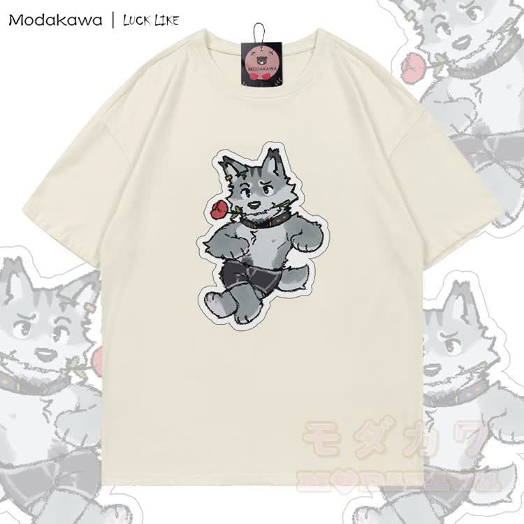 MODAKAWA X LUCK LIKE Remy Rose Grafik-T-Shirt aus 100 % Baumwolle - Hellbeige - 5XL - image 1