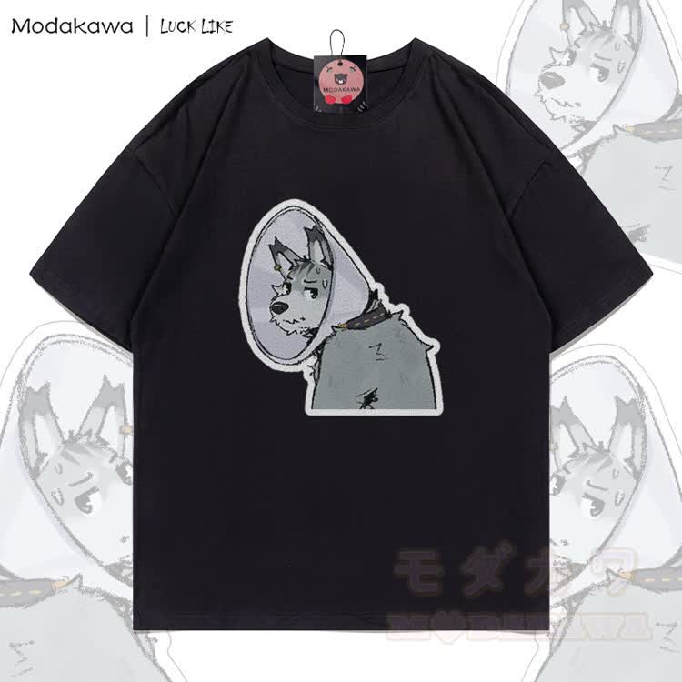MODAKAWA X LUCK LIKE Collar Remy Graphic 100% Baumwoll-T-Shirt - Schwarz - 5XL - image 2