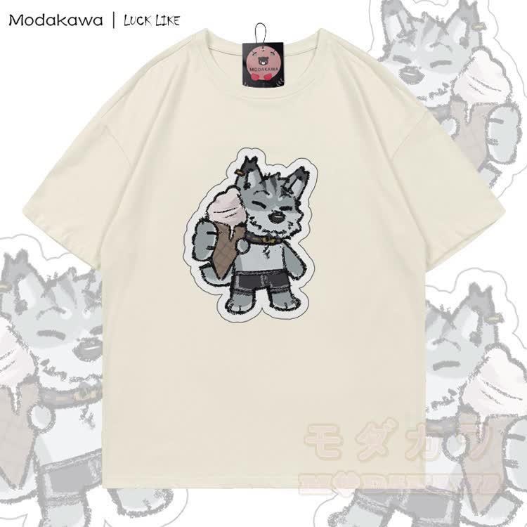 MODAKAWA X LUCK LIKE Ice-cream Remy Graphic 100% Cotton T-Shirt - Hellbeige - 5XL - image 2