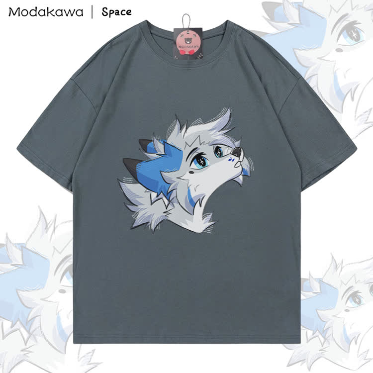 MODAKAWA X Space Barker Looking Up Grafik T-Shirt aus 100 % Baumwolle - Grey - 5XL - image 1