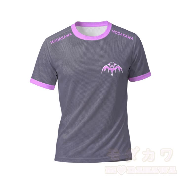 MODAKAWA X Aki Bat Graphic Herren-Sport-T-Shirt, Shorts mit Kordelzug und passendem Outfit - Lila Top - 5XL - image 2