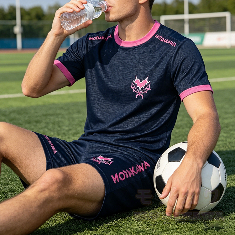 MODAKAWA X Aki Heart Bat Graphic Herren-Sport-T-Shirt mit Kordelzug und passender Shorts - image 1