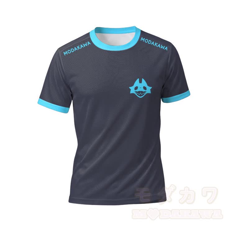 MODAKAWA X TiramisuRat Rat Face Graphic Herren-Sport-T-Shirt mit Kordelzug und passender Shorts - Blaues Oberteil - 5XL - image 2