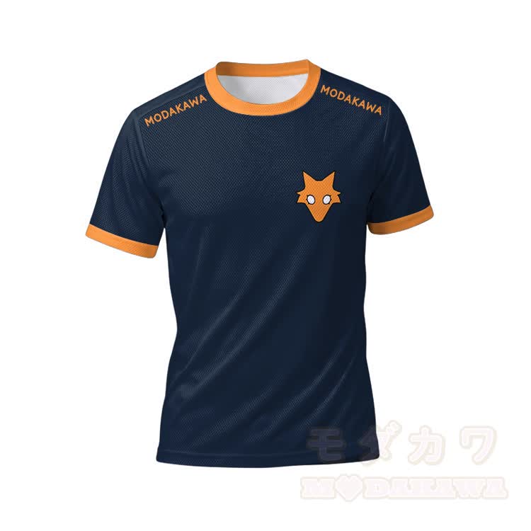 MODAKAWA X TiramisuRat Herren-Sport-T-Shirt mit Mausgesicht-Grafik und passender Shorts mit Kordelzug - Orange Top - 5XL - image 2