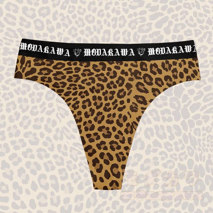 Leopardenmuster, weiche Stretch-Boxershorts, Unterwäsche, Partner-Outfit von Modakawa - Braune Frauen - 3XL - image 2