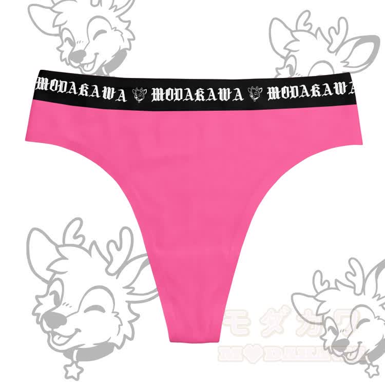 Wink Deer Graphic Soft Stretch Boxer Briefs Panties Underwear Couples Modakawa Matching Outfit - Pink【Damen】 - 3XL - image 2