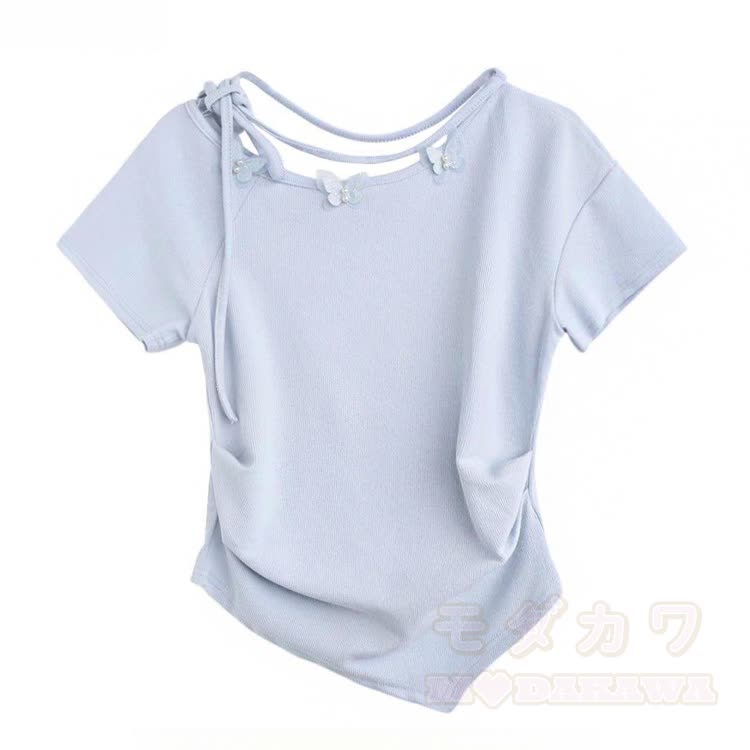 Kurzarmtop mit Schmetterlingsträgern und Maxirock mit Blumenmuster - Top (Single) - 3XL - image 2
