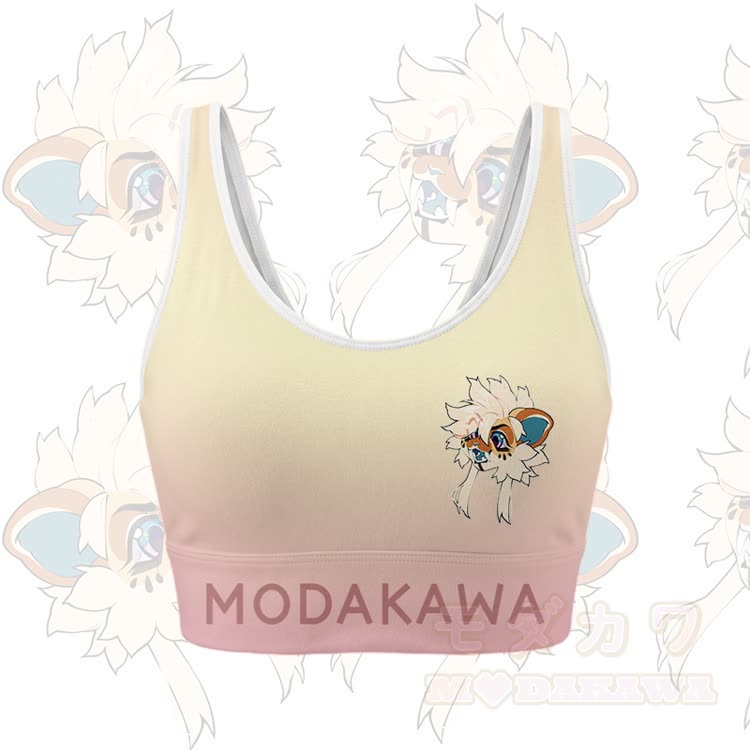 MODAKAWA X TiramisuRat Fluffy Rat Graphic Gradient Sport-BH-Top Leggings passendes Outfit - Gelbes Oberteil - 5XL - image 2