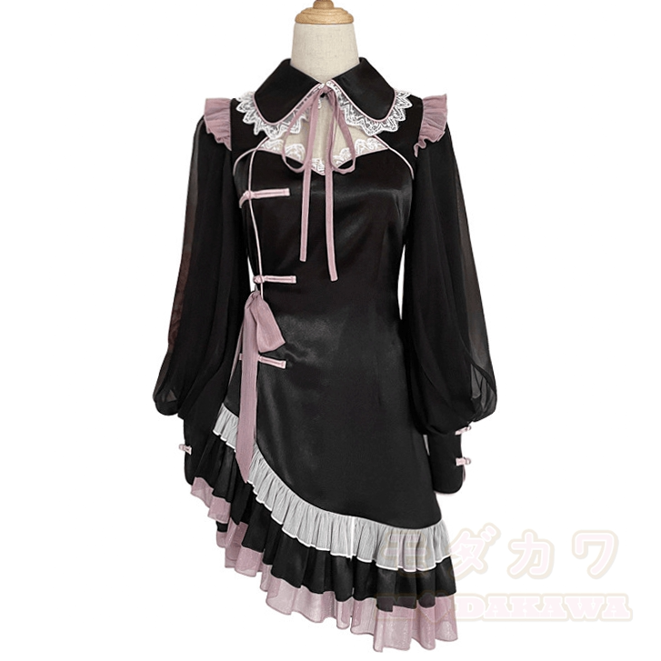 Gothic Cheongsam Rüschenkleid aus Spitze - image 1