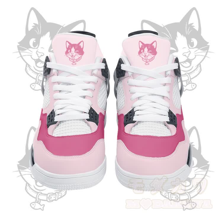 Modakawa Schnürschuhe mit Wink Kitty Grafik und Luftpolsterung - Rosa - 48 - image 2