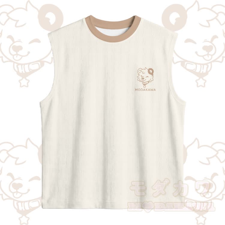 Ärmelloses, schnelltrocknendes Tanktop mit Bärenmotiv und passender Hose von Modakawa - Aprikosenspitze - 5XL - image 2