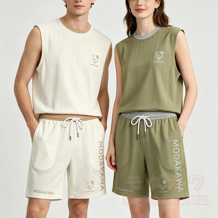 Ärmelloses, schnelltrocknendes Tanktop mit Bärenmotiv und passender Hose von Modakawa - image 1