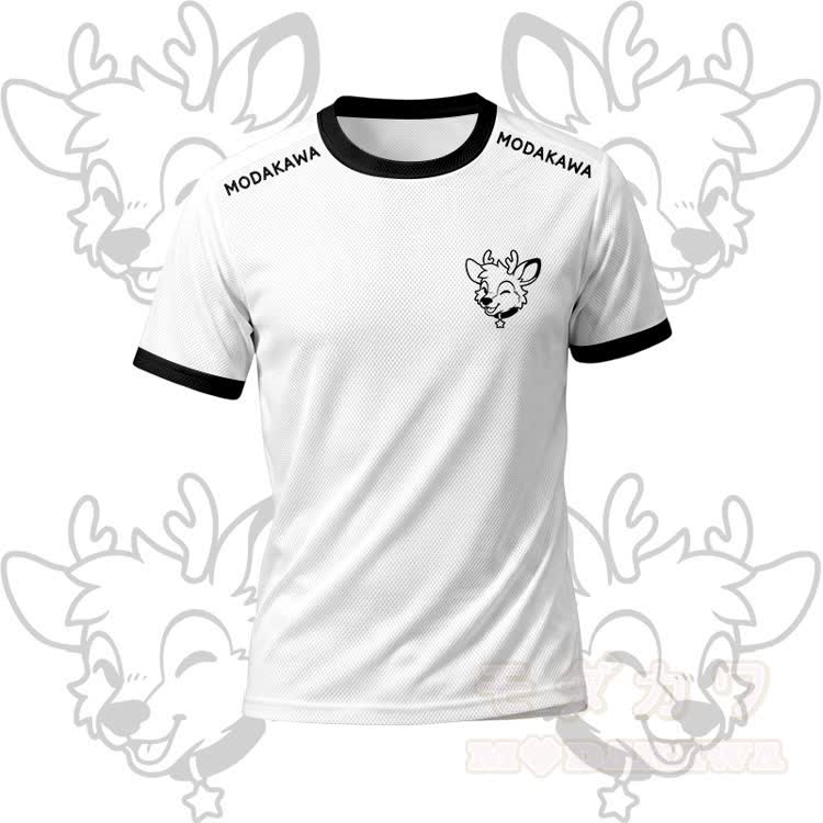 MODAKAWA X popipeko Herren-Sport-T-Shirt mit Hirschmotiv und passender Shorts mit Kordelzug - Weißes Oberteil - 5XL - image 2
