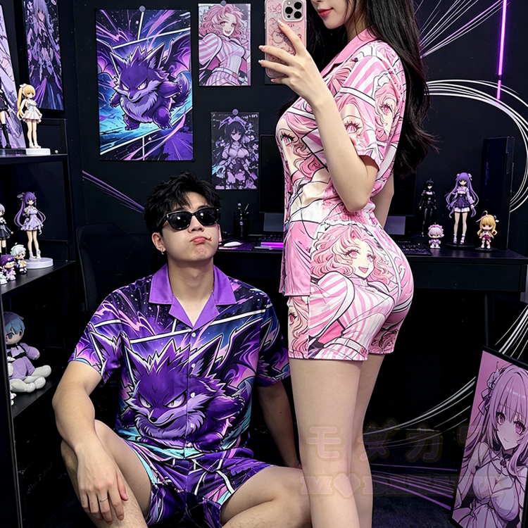Modakawa-Shirt mit Anime-Print und passende Shorts - image 1
