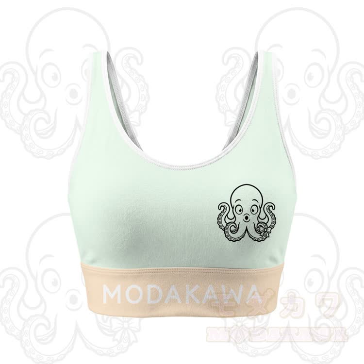 Octopus Graphic Crop Tank Sport Top Shorts Modakawa Matching Outfit - Grüne Spitze - 5XL - image 2
