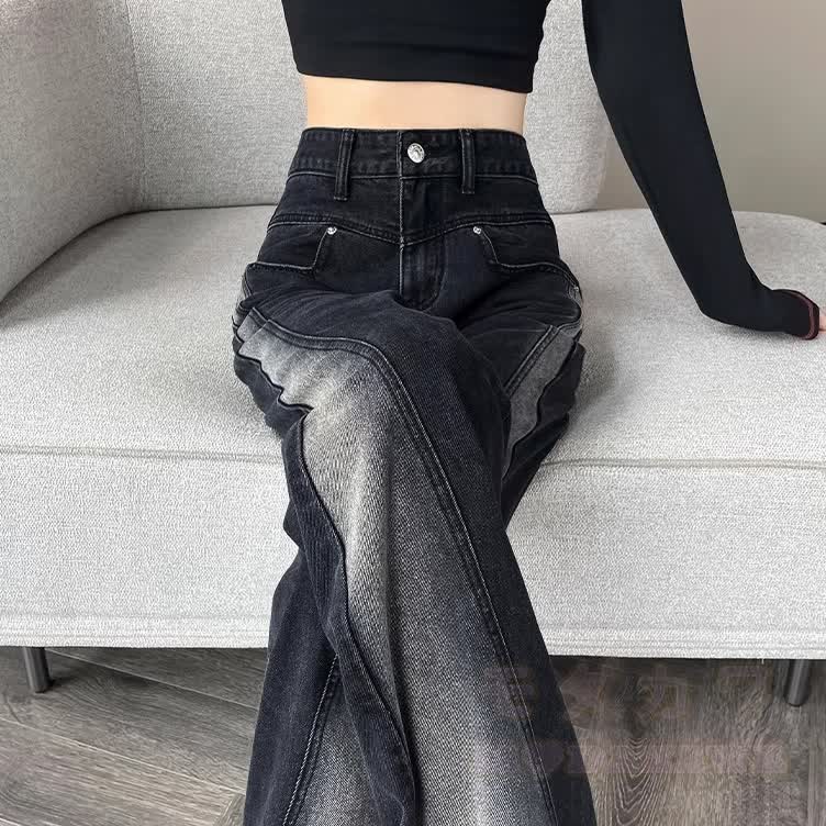 Zweiteiliges Set aus lässigem Oberteil und hochgeschnittener Jeans. - Hose - 3XL - image 4