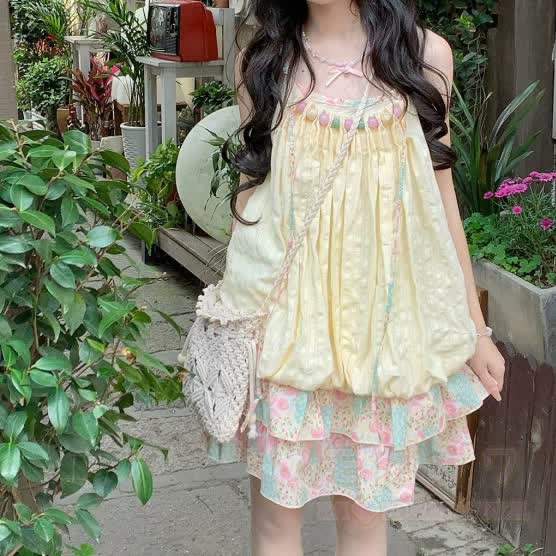Bohemian Cami Dress with Aperty Knit Shatal Set Two Pieces Set - Kleid - XL - image 2