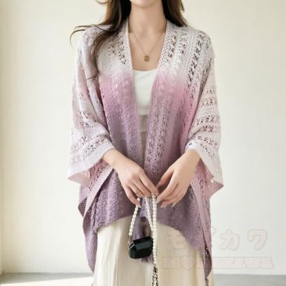 Bohemian Cami Dress with Aperty Knit Shatal Set Two Pieces Set - Mokka Ombre Schal - One Size - image 9