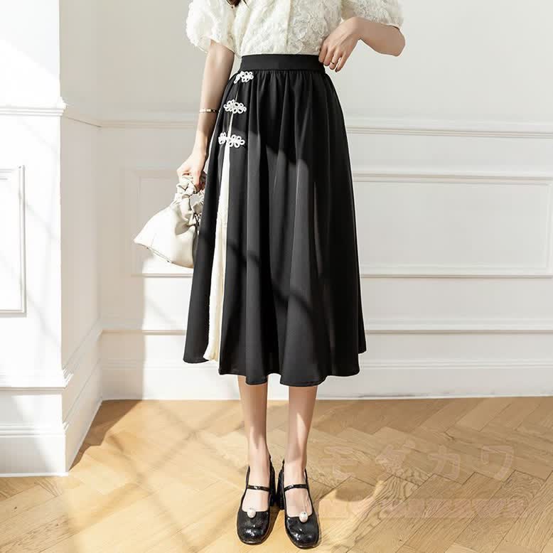 Zweiteiliges Set: Grünes, durchbrochenes Strickoberteil mit Rock im Vintage-Stil und Knopfleiste. - Kleid - XL - image 5