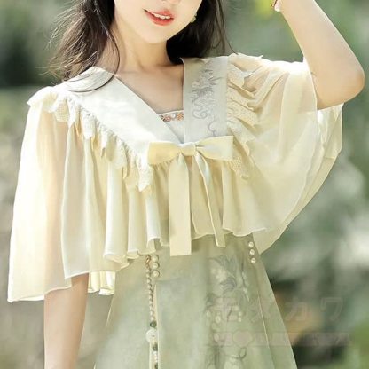 Vintage-Zweiteiler: Besticktes Cropped-Hemd mit passendem Trägerkleid - image 3
