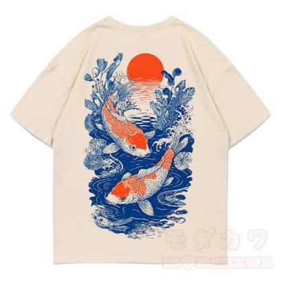 MODAKAWA Print Loose Summer Kurzarm-T-Shirt - Beige - 5XL - image 1