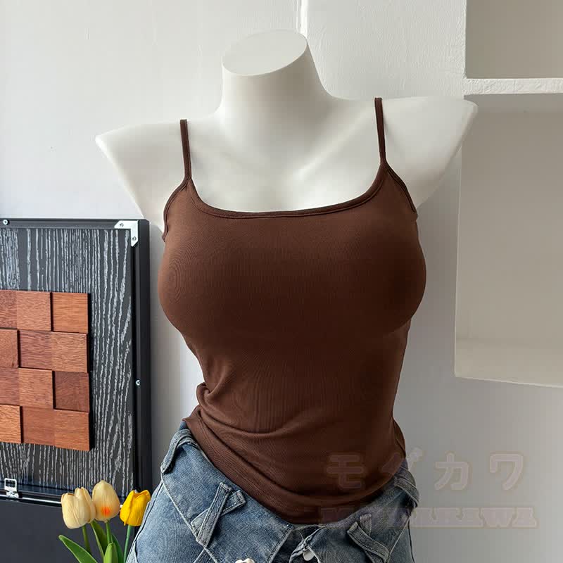 Dreiteiliges Set aus khakifarbenem Langarmshirt, Camisole-Top und asymmetrischem Rock - Cami Top - 4XL - image 5