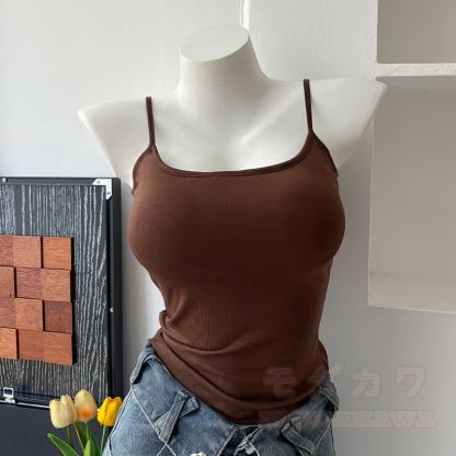 Dreiteiliges Set aus khakifarbenem Langarmshirt, Camisole-Top und asymmetrischem Rock - Cami Top - 4XL - image 5
