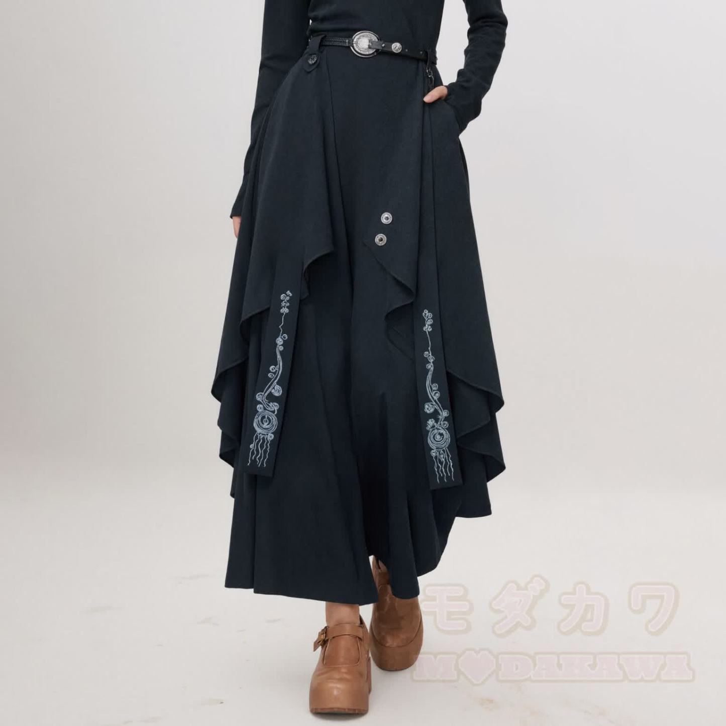 Vintage-Hose mit asymmetrischem Lagen-Patchwork und weitem Bein - image 4
