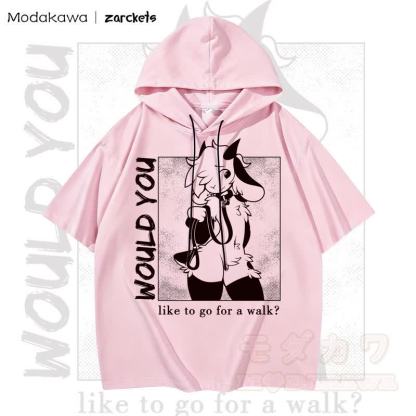 MODAKAWA X zarckets WOULD YOU Niedlicher Hoodie mit Ziegenprint T-Shirt - Rosa - 3XL - image 1