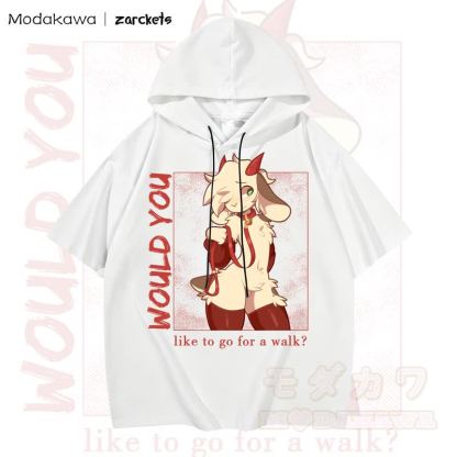 MODAKAWA X zarckets WOULD YOU Hoodie T-Shirt mit Ziegenprint - Weiß - 3XL - image 1