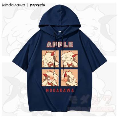 MODAKAWA X zarckets APPLE Goat Print Stripes Hoodie T-Shirt - Marineblau - 3XL - image 1