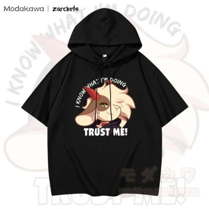 MODAKAWA X zarckets TRUST ME Hoodie T-Shirt mit Ziegenprint  - Schwarz - 3XL - image 1