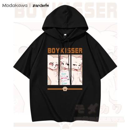 MODAKAWA X zarckets BOYKISSER Katzenprint Hoodie T-Shirt  - Schwarz - 3XL - image 1