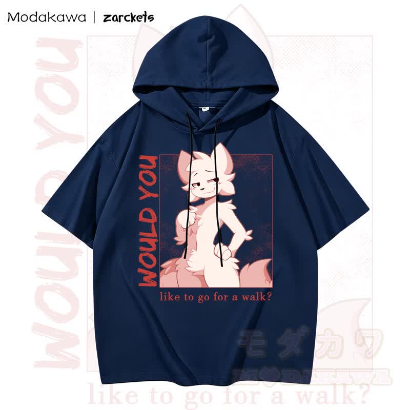 MODAKAWA X zarckets WOULD YOU Cool Goat Print Hoodie T-Shirt  - Marineblau - 3XL - image 1