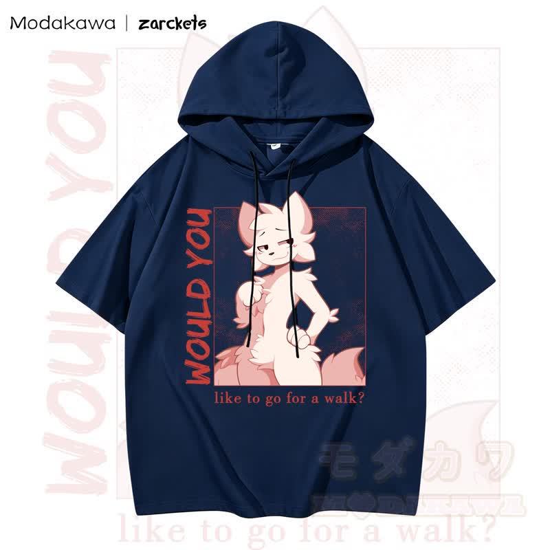 MODAKAWA X zarckets WOULD YOU Cool Goat Print Hoodie T-Shirt  - Marineblau - 3XL - image 1